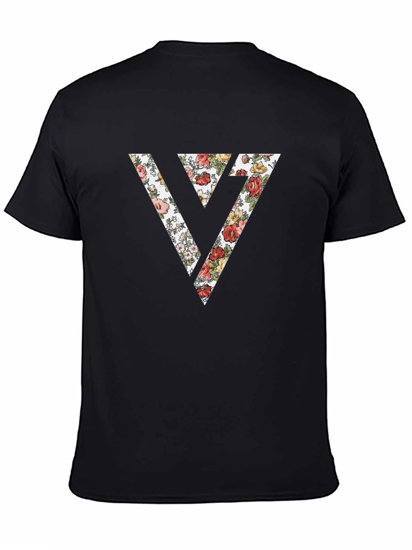 Floral Seventeen T-Shirt - Black Cotton Blend