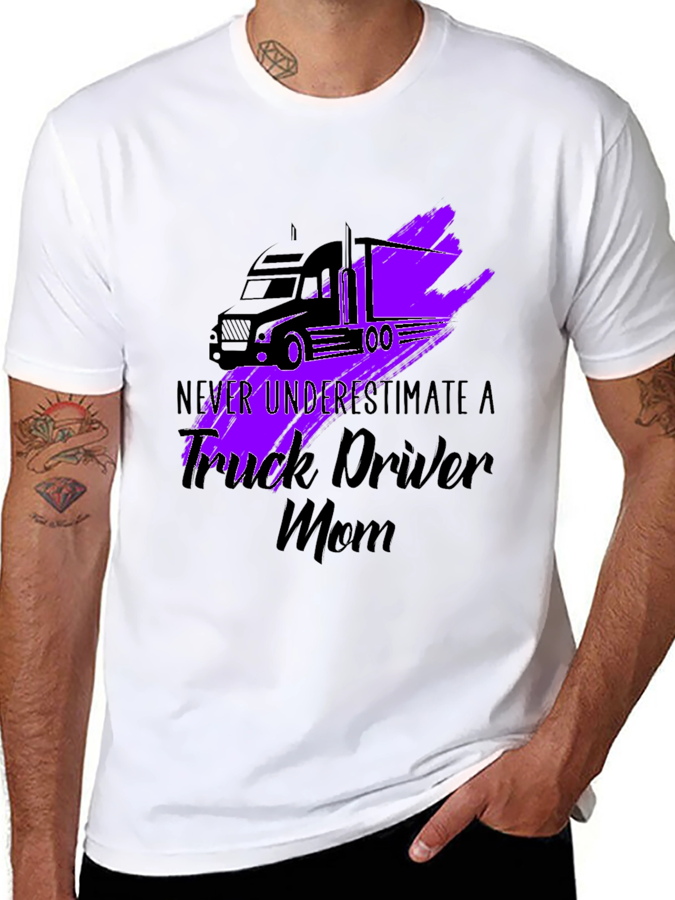 Trucker Mom T-Shirt - Never Underestimate