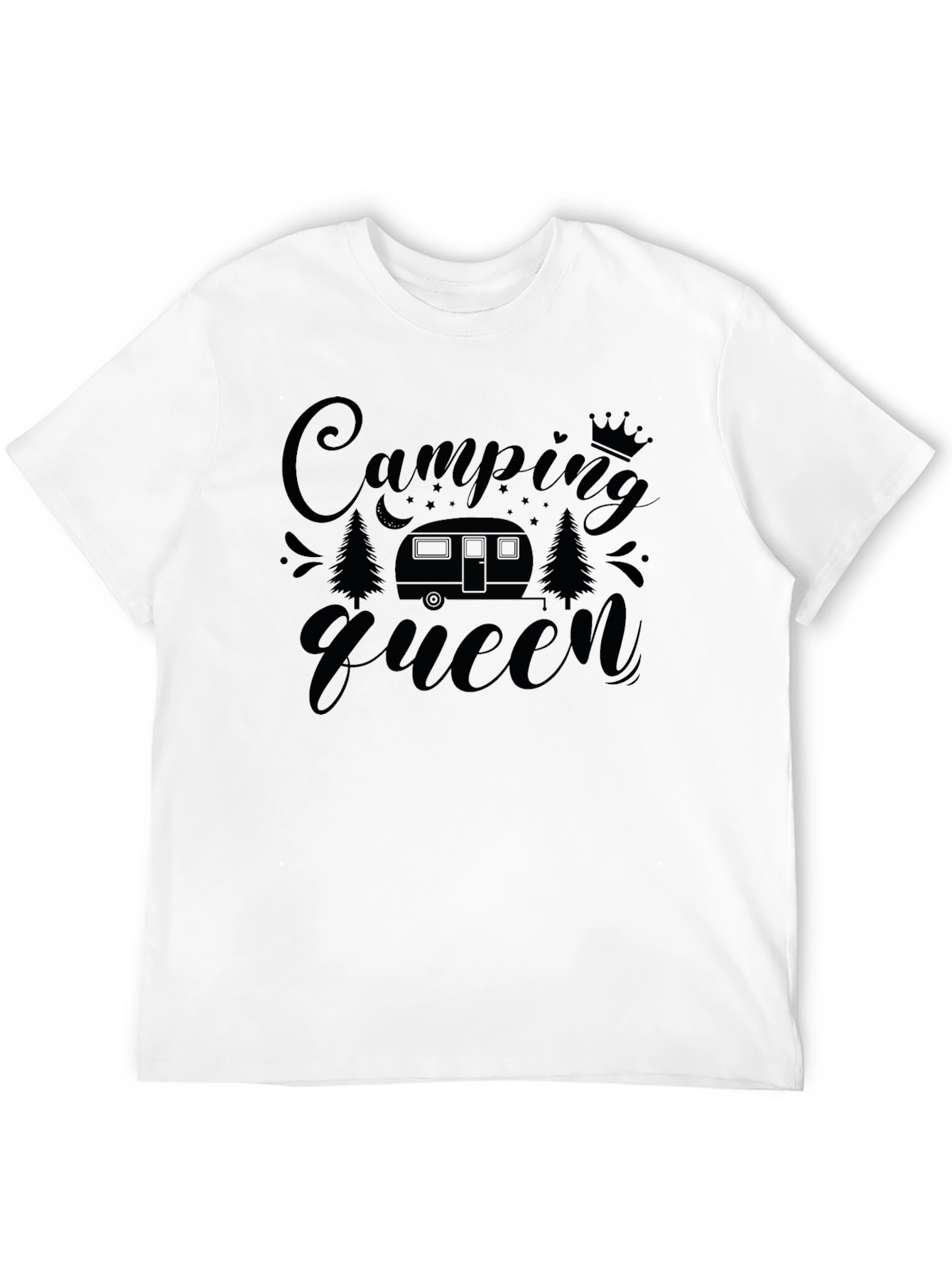 Camping Queen Black Graphic T-Shirt