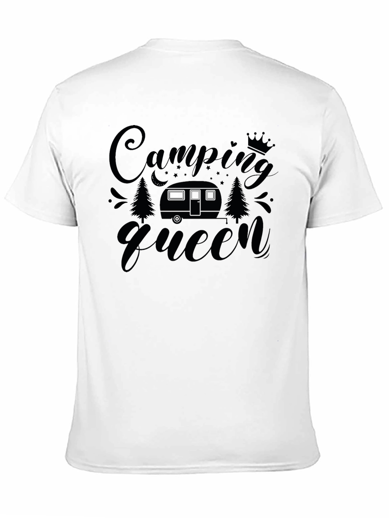 Camping Queen Black Graphic T-Shirt