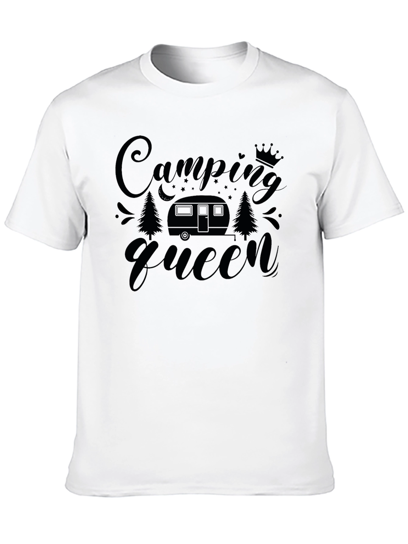 Camping Queen Black Graphic T-Shirt