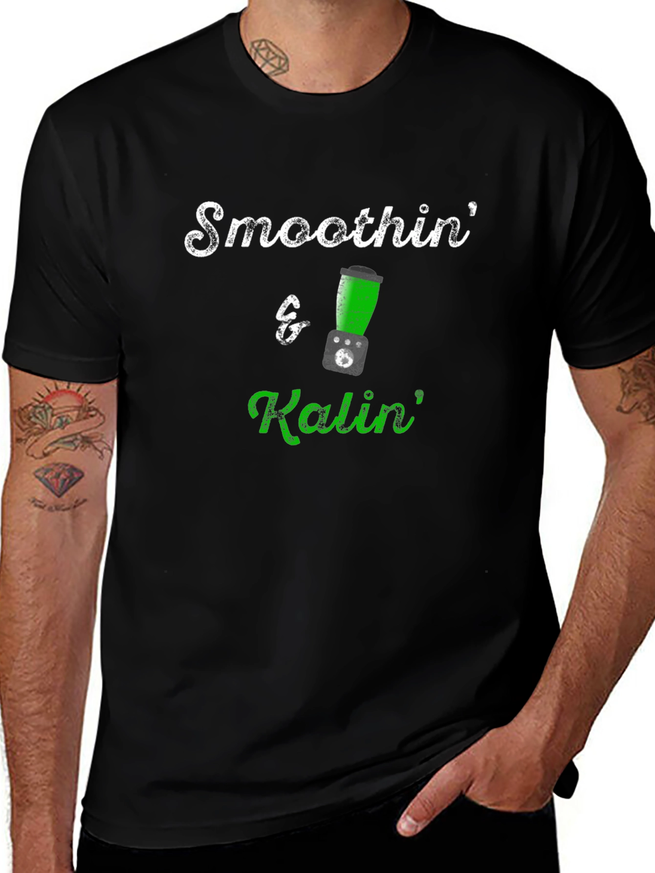 Smoothin & Kalin T-Shirt - Black Crew Neck Tee