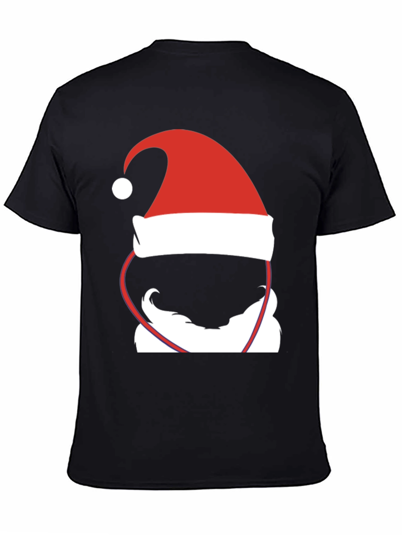 Santa Hat & Beard Graphic T-Shirt - Holiday Cheer