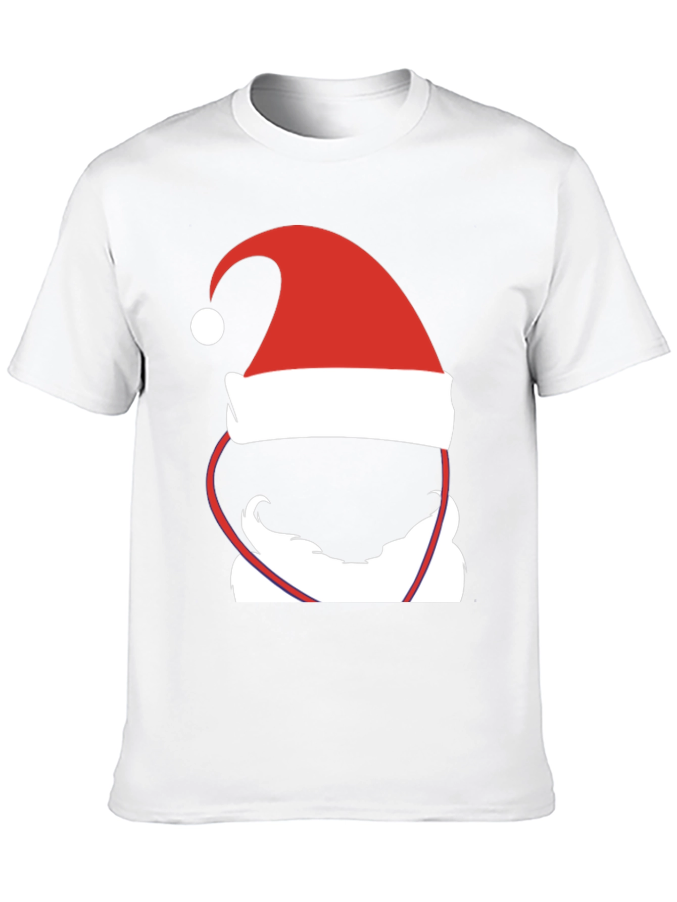 Santa Hat & Beard Graphic T-Shirt - Holiday Cheer