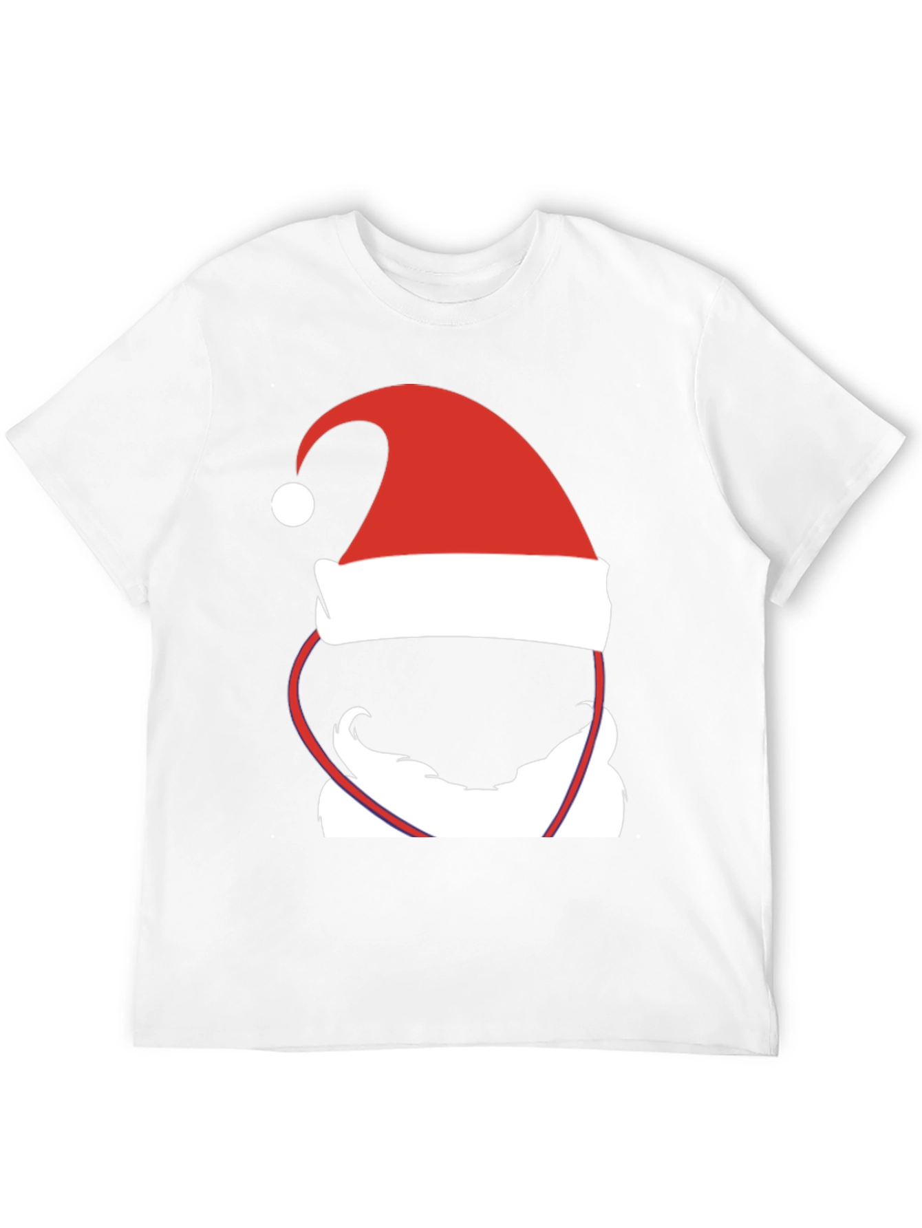 Santa Hat & Beard Graphic T-Shirt - Holiday Cheer