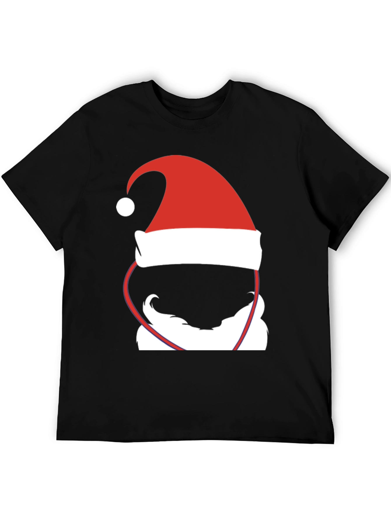 Santa Hat & Beard Graphic T-Shirt - Holiday Cheer
