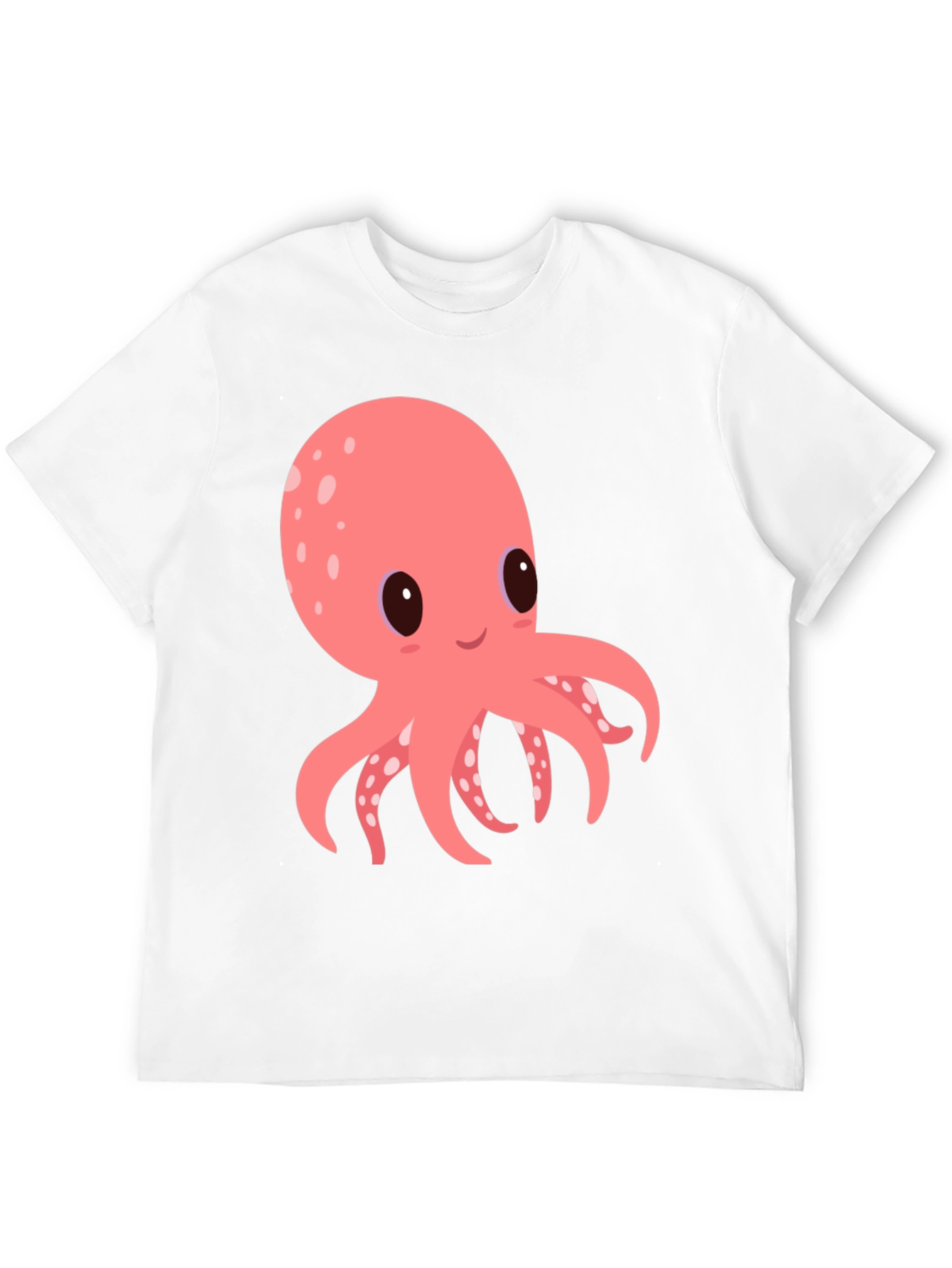 Cute Octopus Graphic Tee - Black Cotton Comfort
