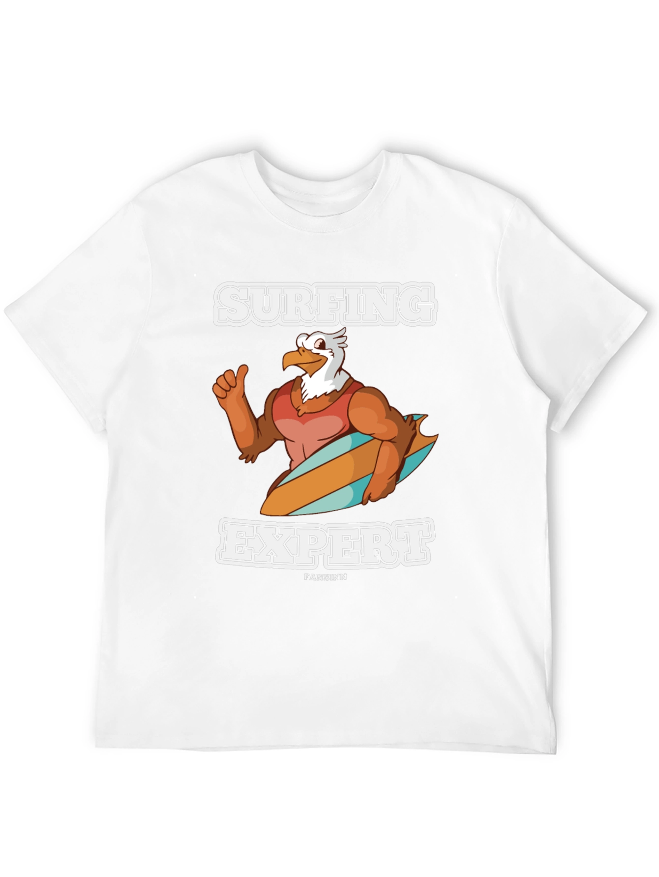 Surfing Expert Eagle Cartoon T-Shirt