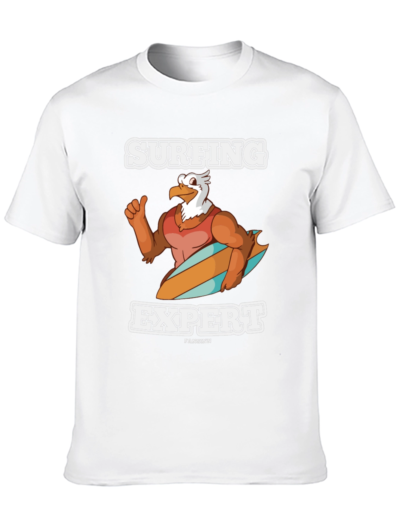 Surfing Expert Eagle Cartoon T-Shirt