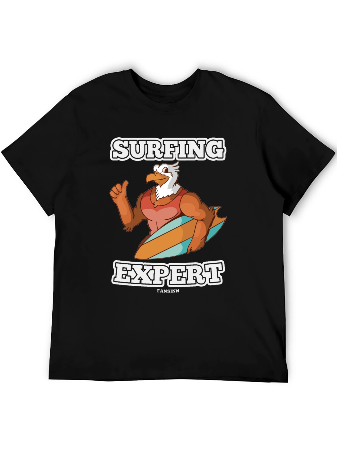 Surfing Expert Eagle Cartoon T-Shirt