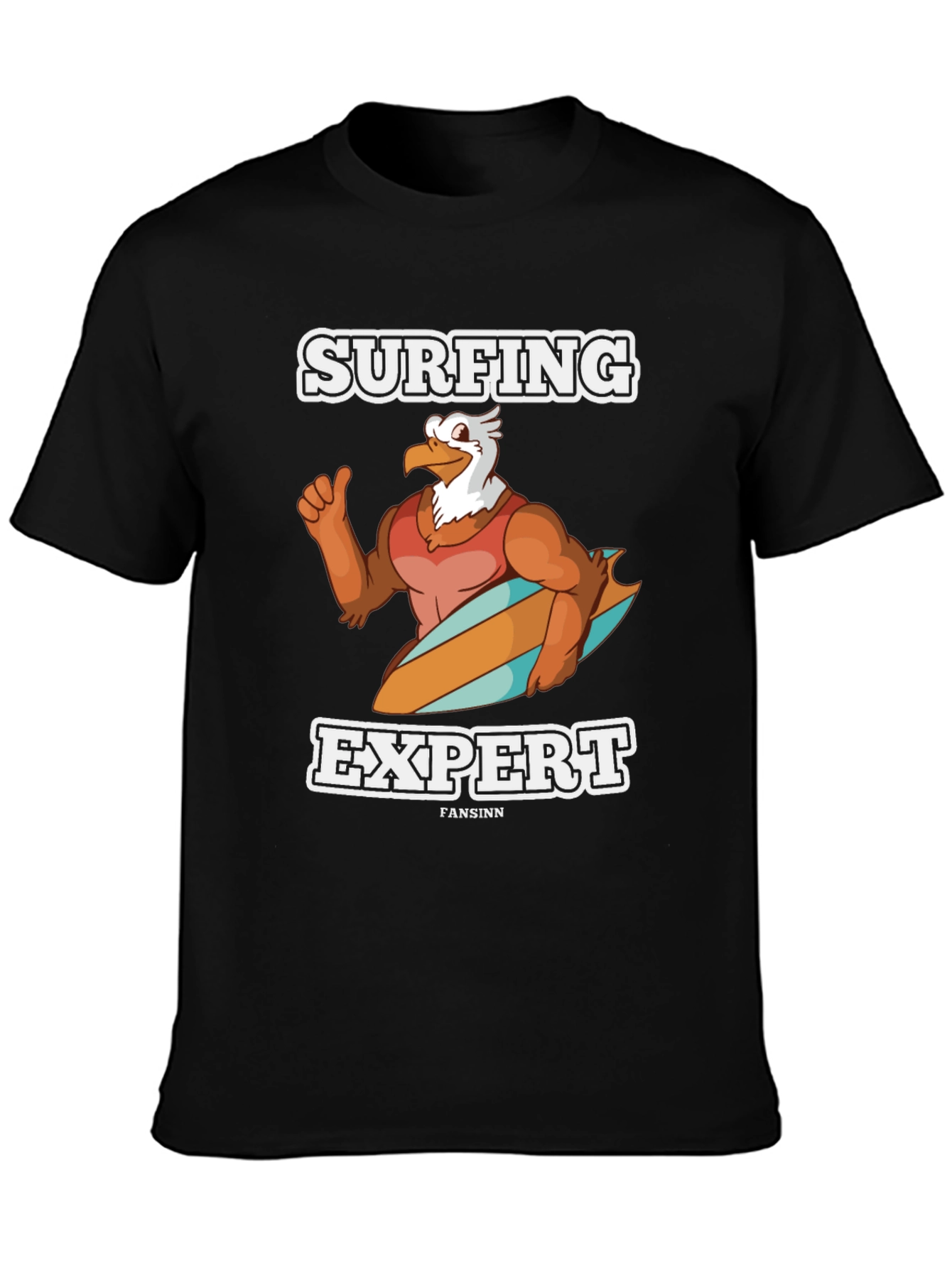 Surfing Expert Eagle Cartoon T-Shirt