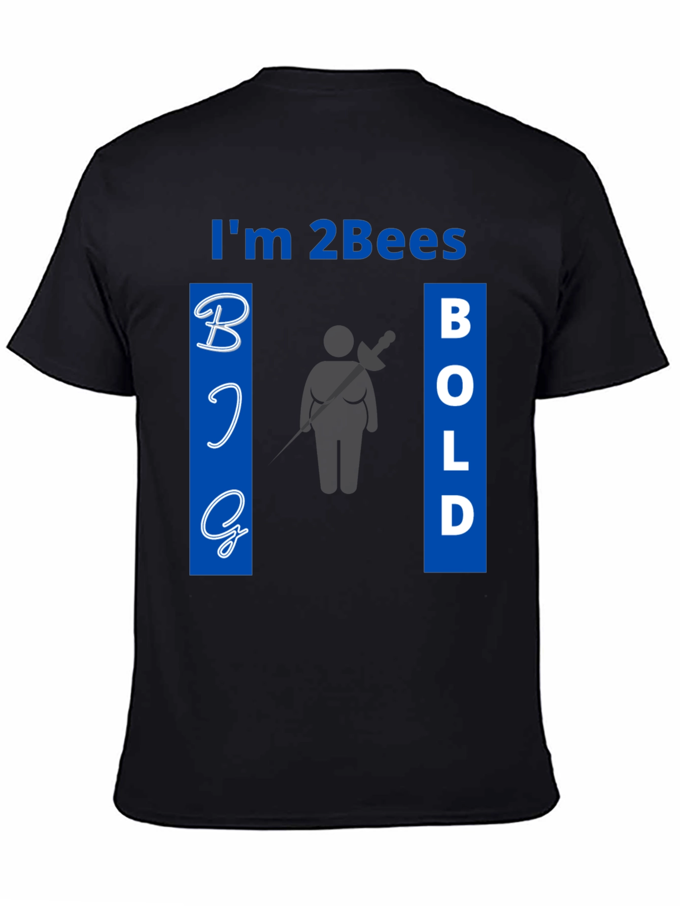 Im 2Bees Big Bold Black Graphic Tee Shirt