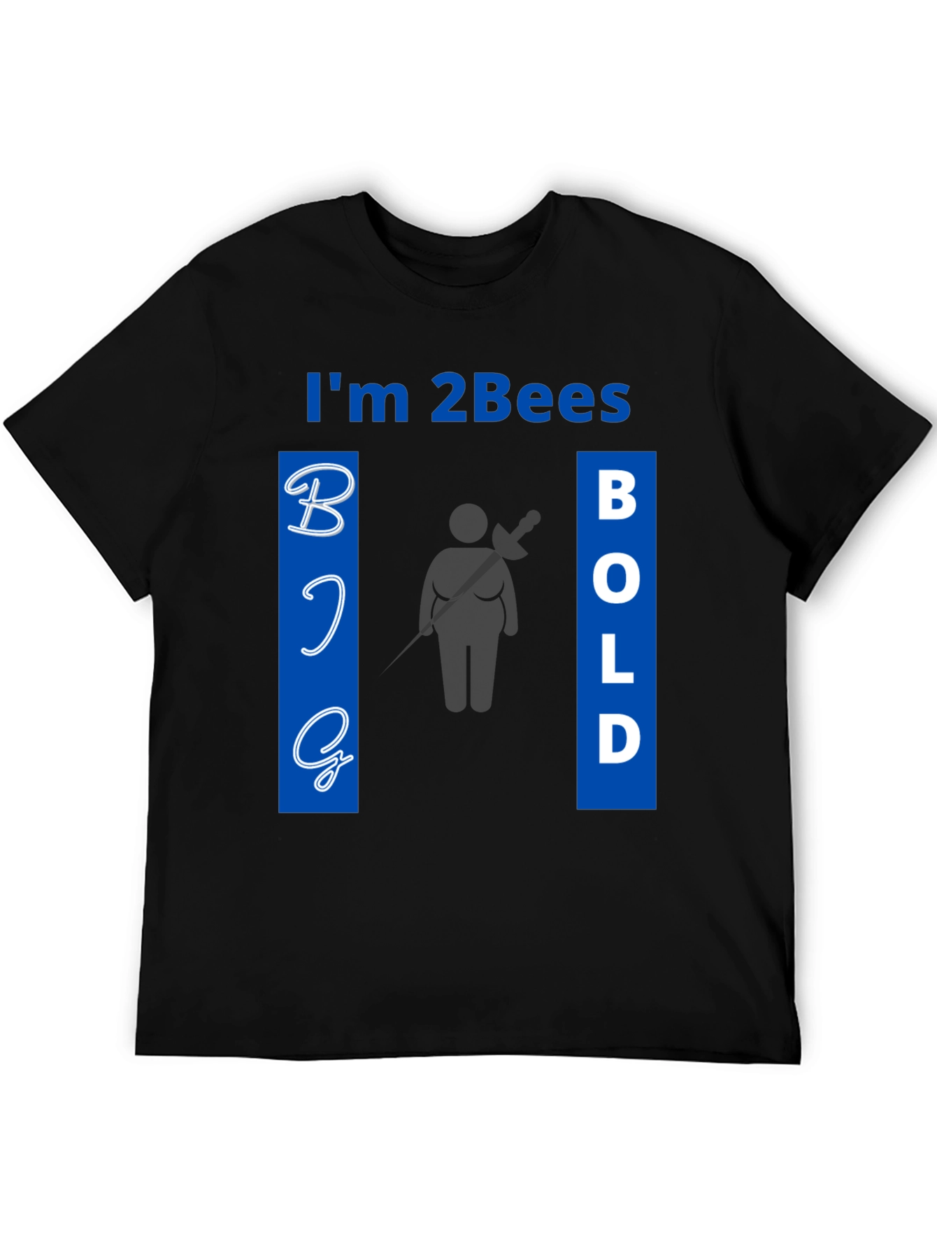 Im 2Bees Big Bold Black Graphic Tee Shirt