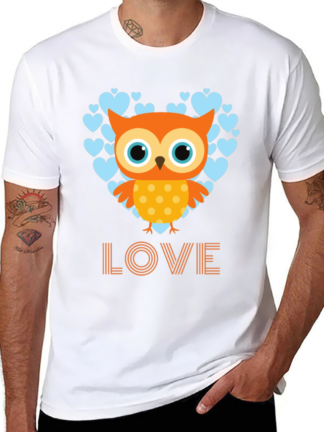 Owl Love Graphic Tee - Mens Black T-Shirt