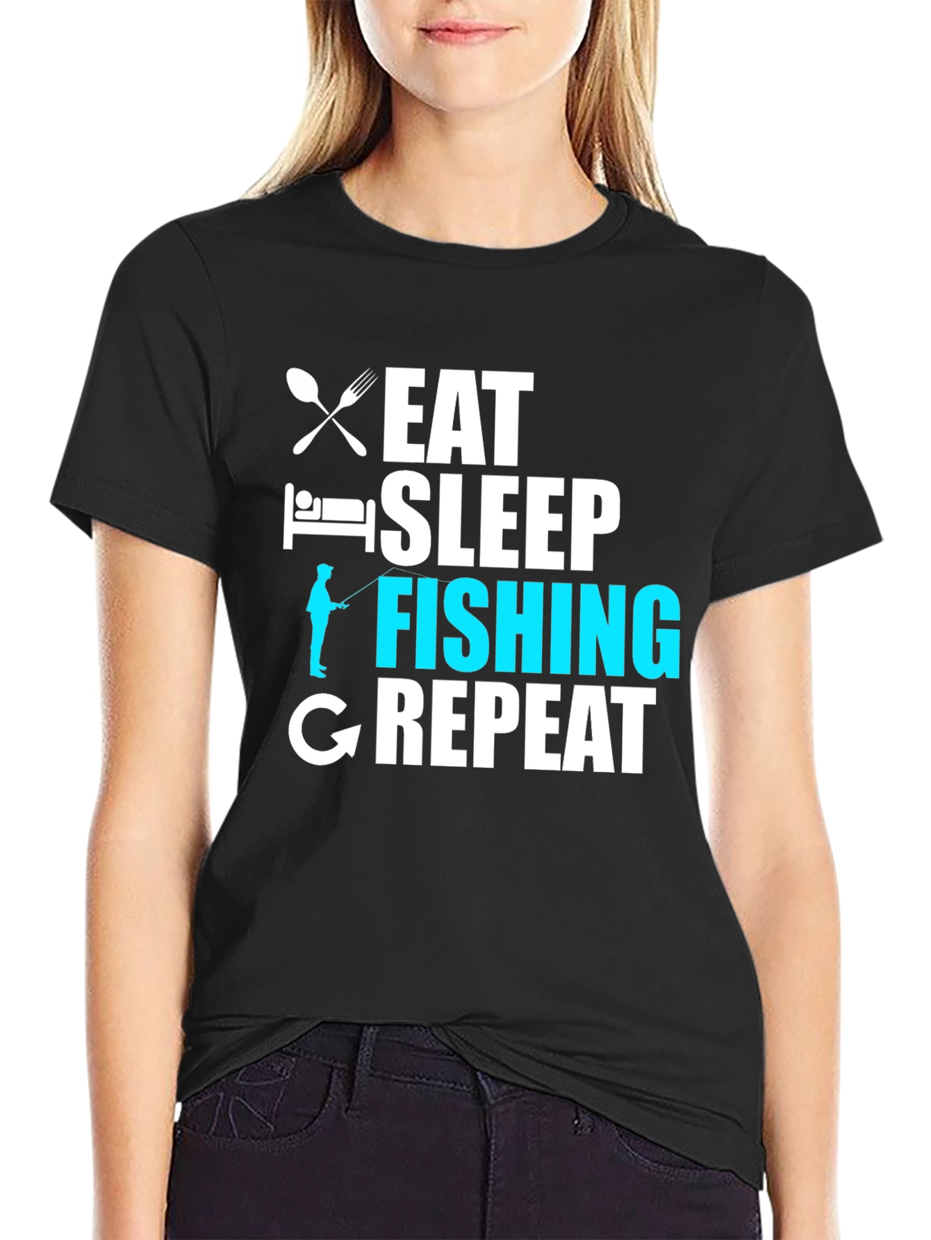 Eat Sleep Fishing Repeat Graphic T-Shirt