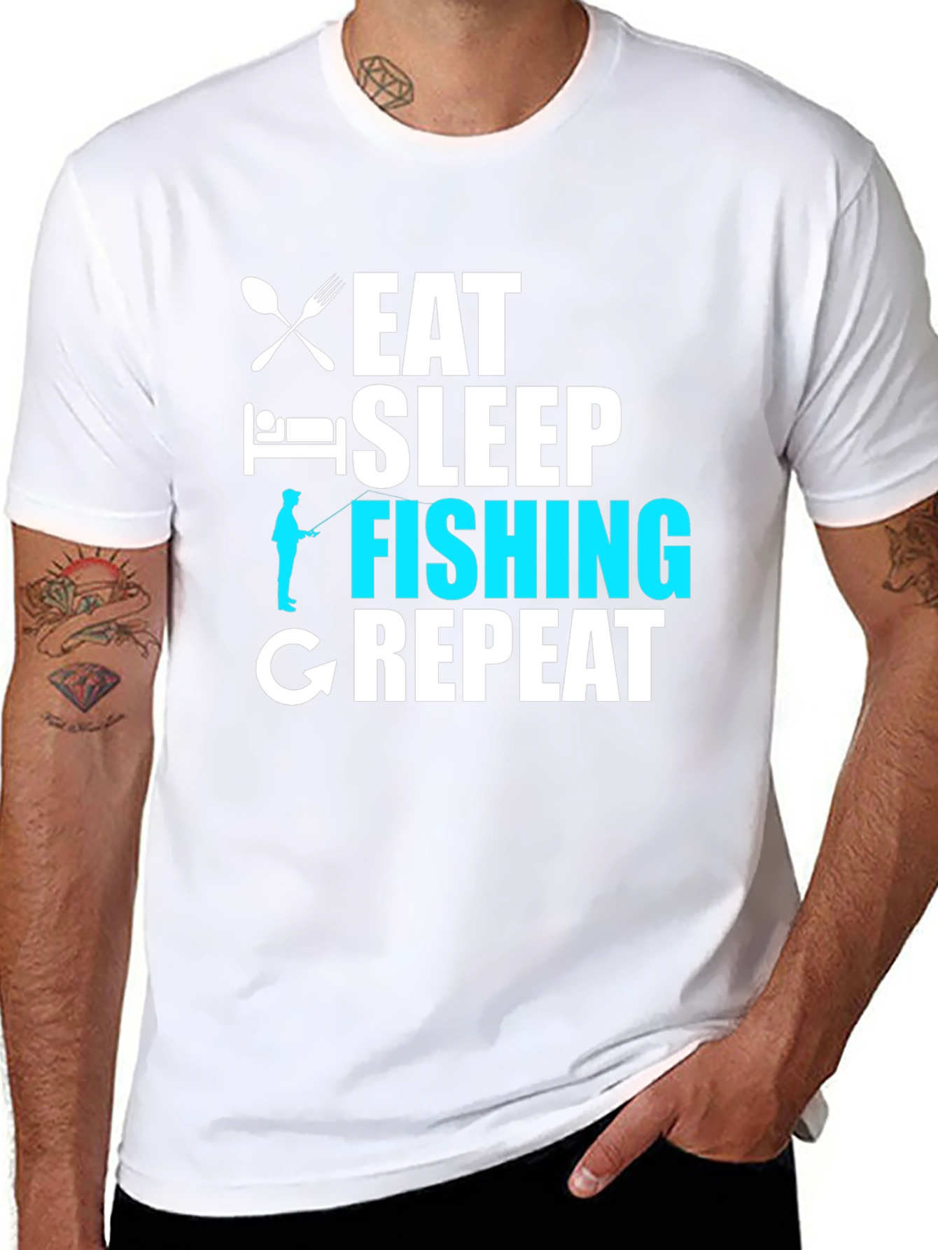 Eat Sleep Fishing Repeat Graphic T-Shirt