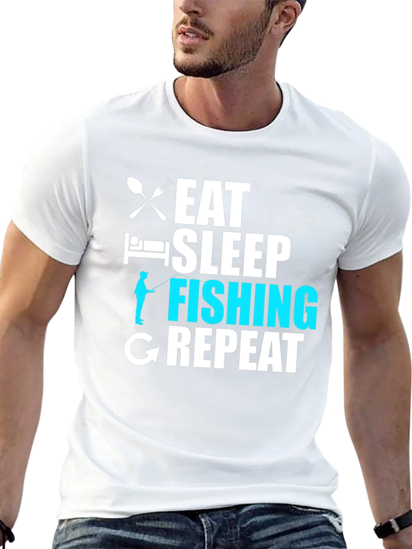 Eat Sleep Fishing Repeat Graphic T-Shirt