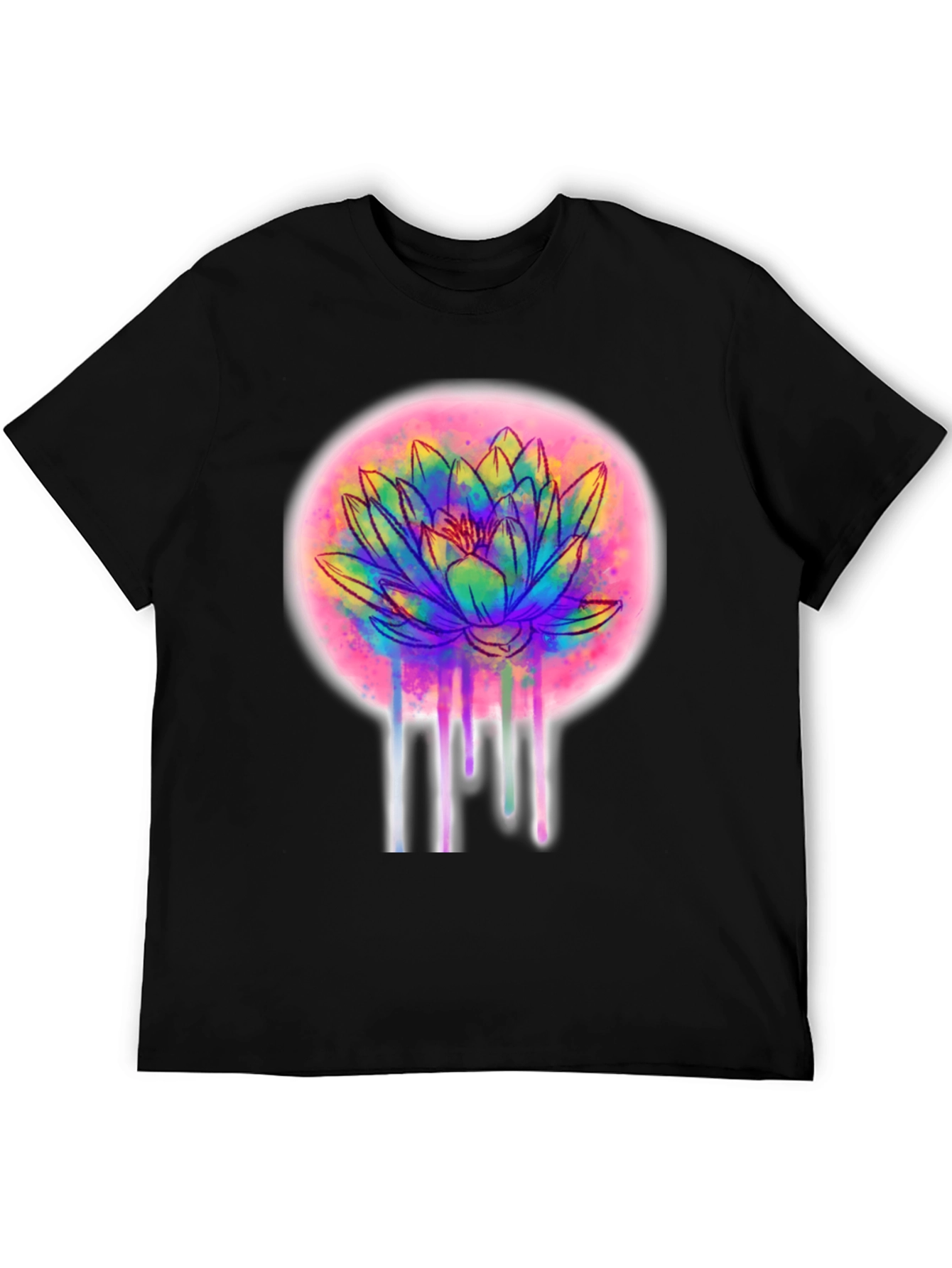 Lotus Flower T-Shirt - Artistic Dripping Design