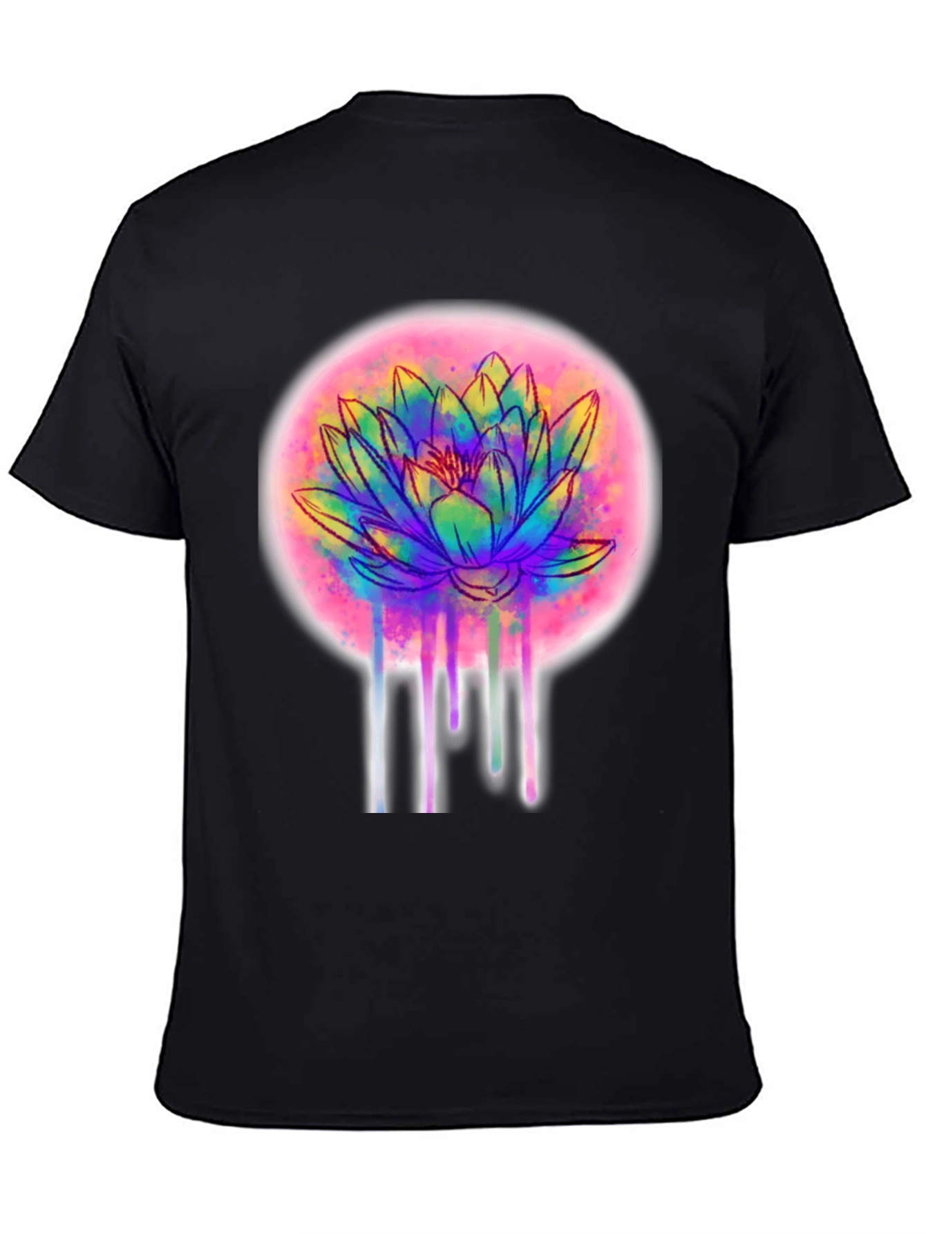 Lotus Flower T-Shirt - Artistic Dripping Design