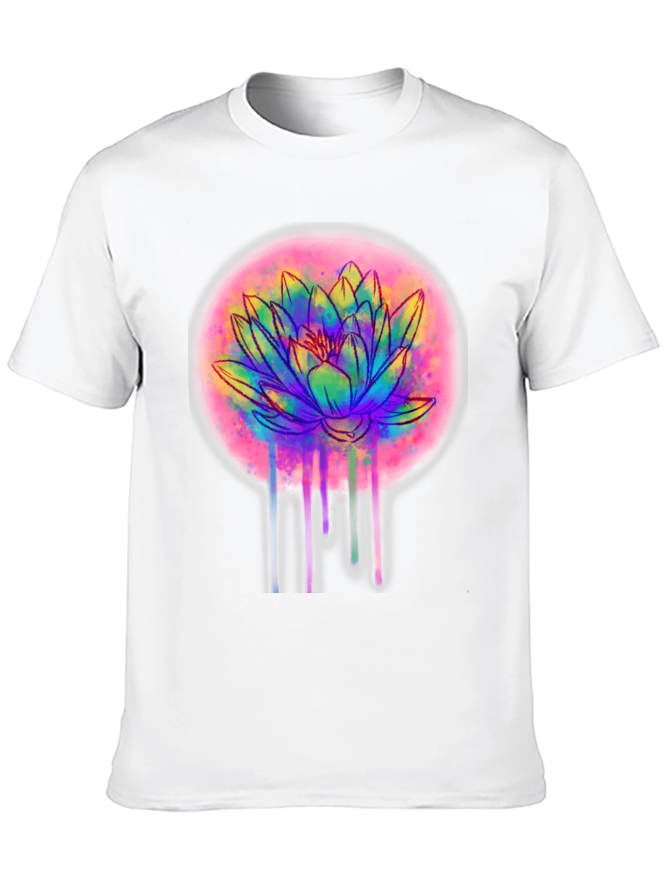 Lotus Flower T-Shirt - Artistic Dripping Design