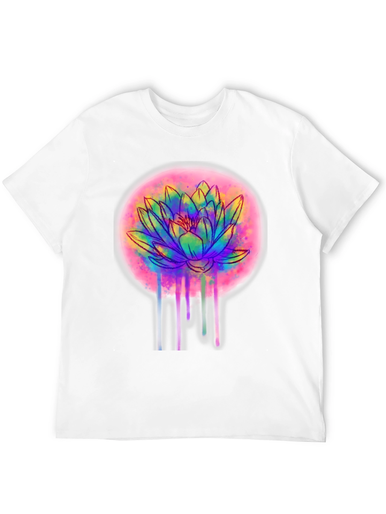 Lotus Flower T-Shirt - Artistic Dripping Design
