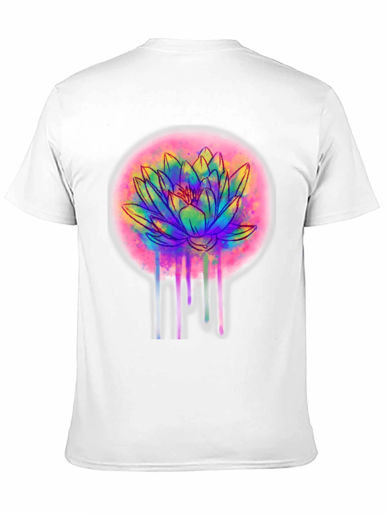 Lotus Flower T-Shirt - Artistic Dripping Design