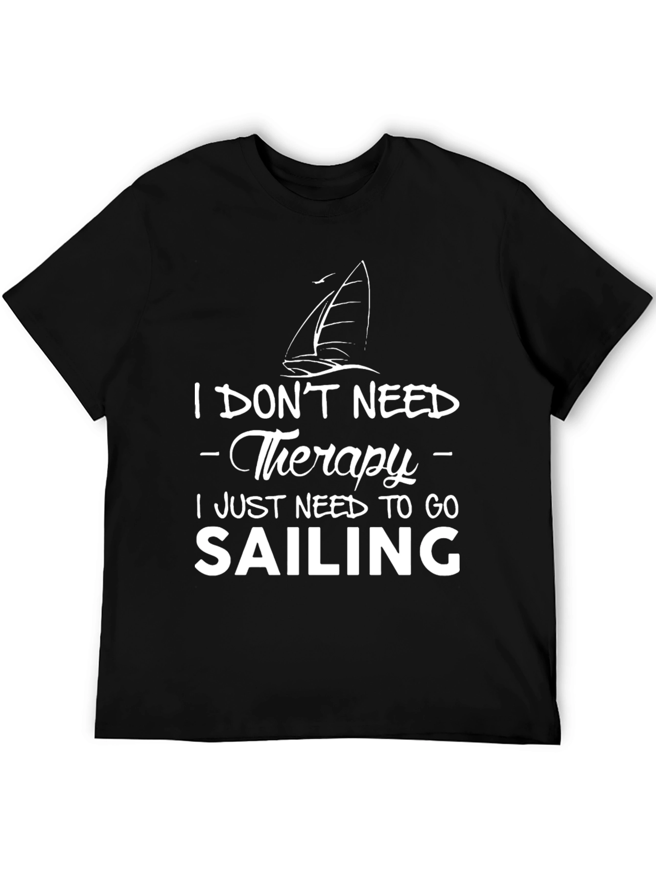 Sailing Therapy T-Shirt - Black Cotton Tee