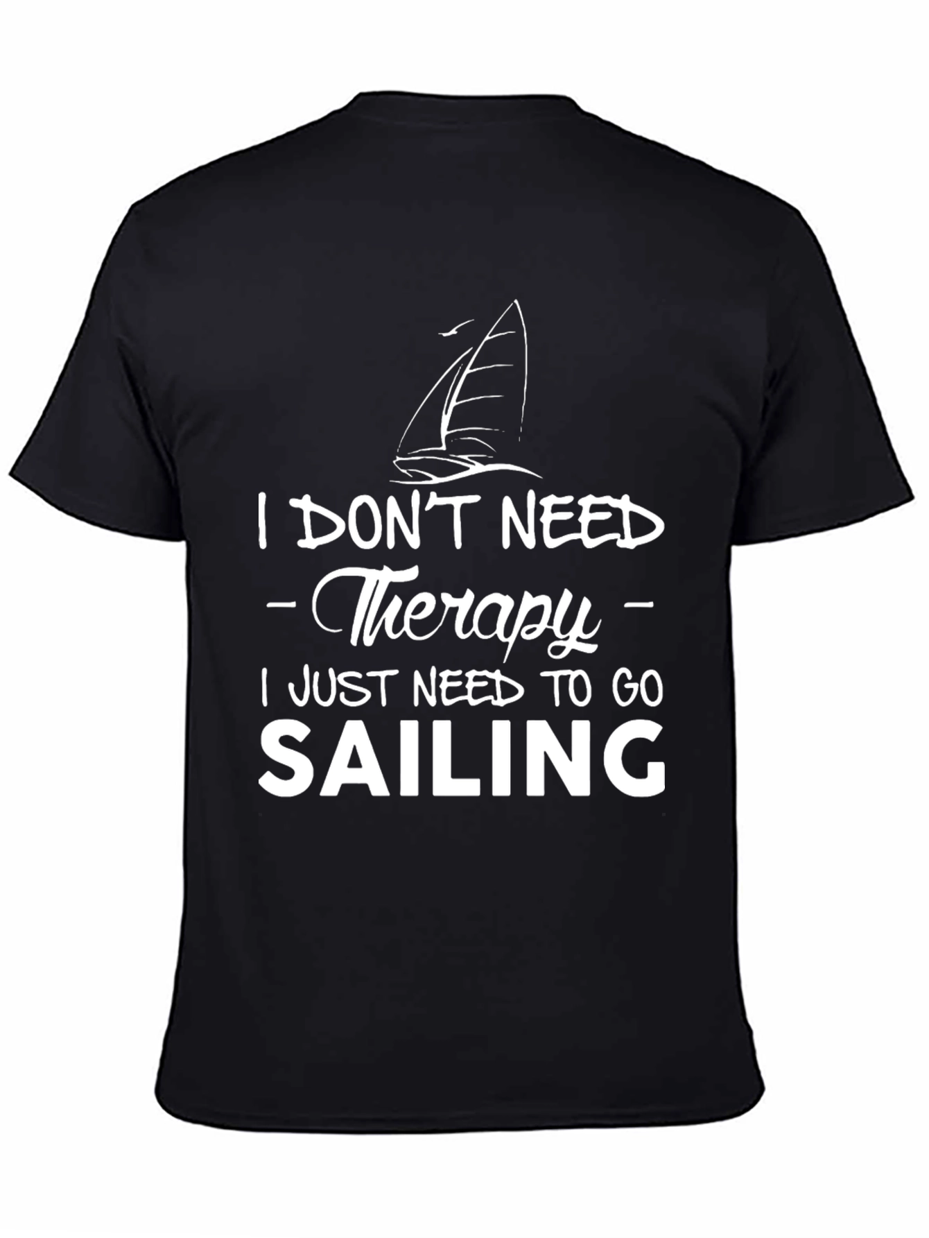 Sailing Therapy T-Shirt - Black Cotton Tee