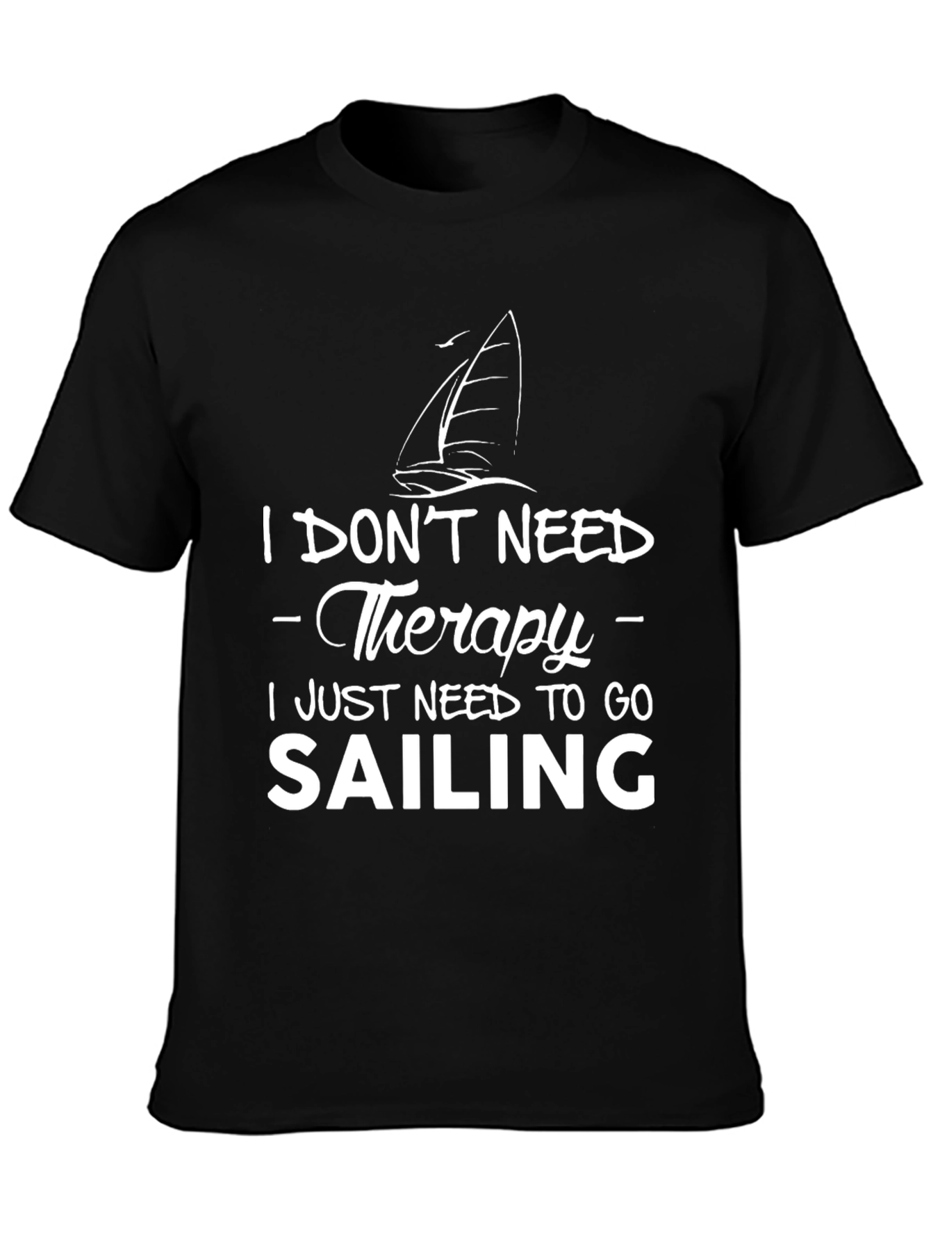 Sailing Therapy T-Shirt - Black Cotton Tee