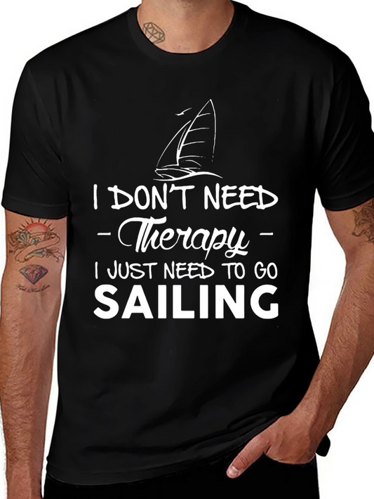 Sailing Therapy T-Shirt - Black Cotton Tee