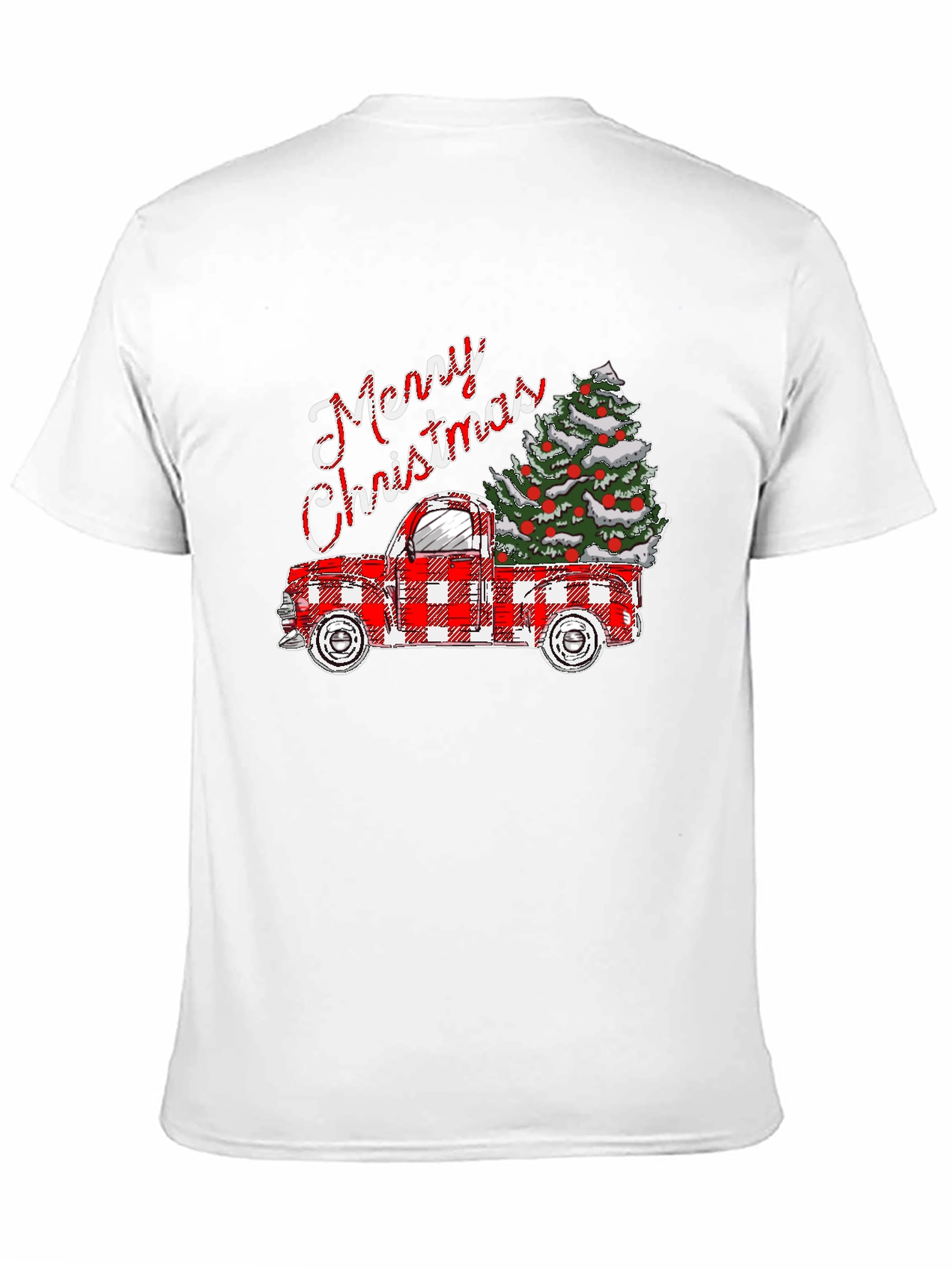 Merry Christmas Plaid Truck T-Shirt