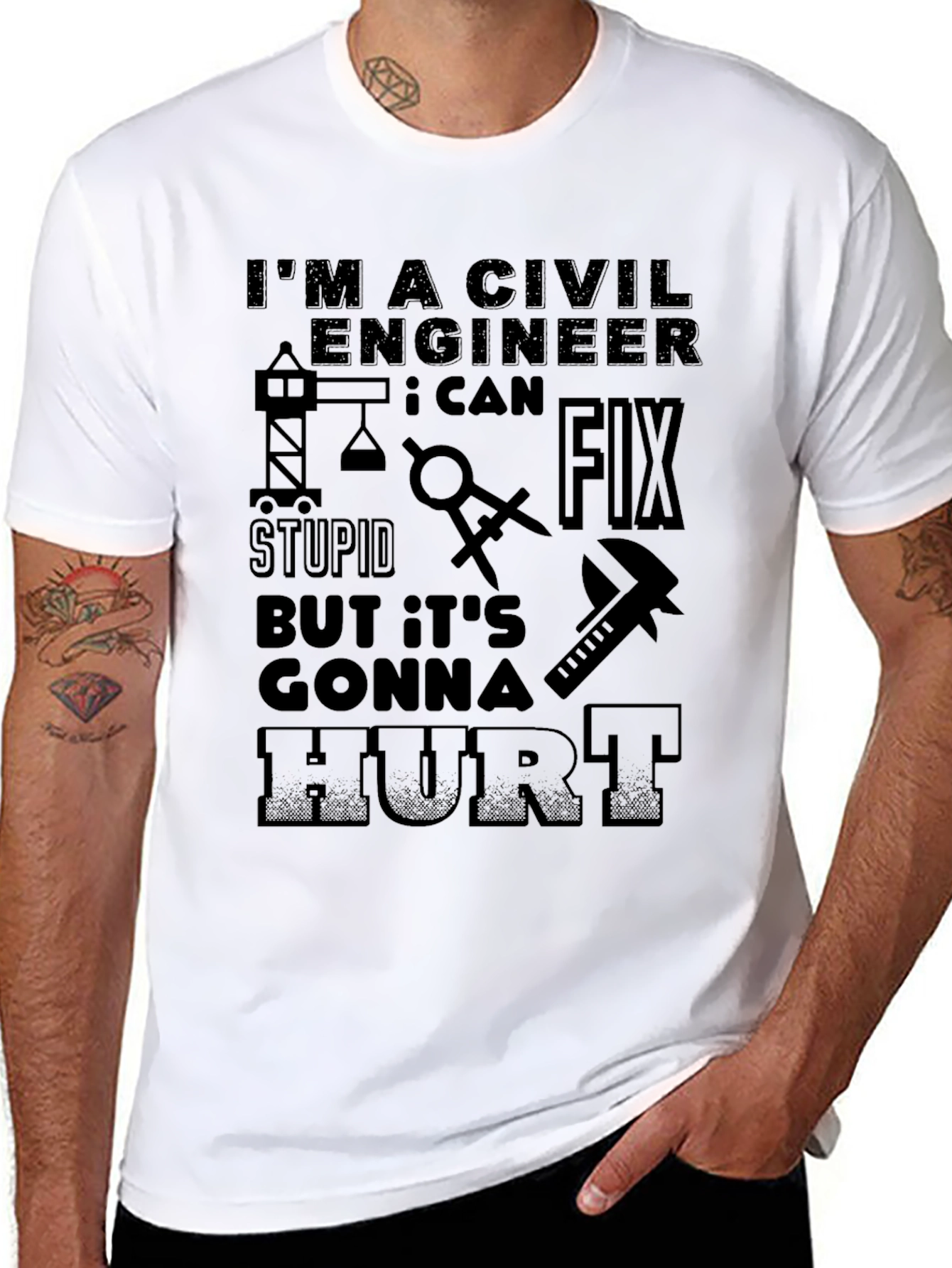 Civil Engineer T-Shirt: Fix Stupid Hurt!