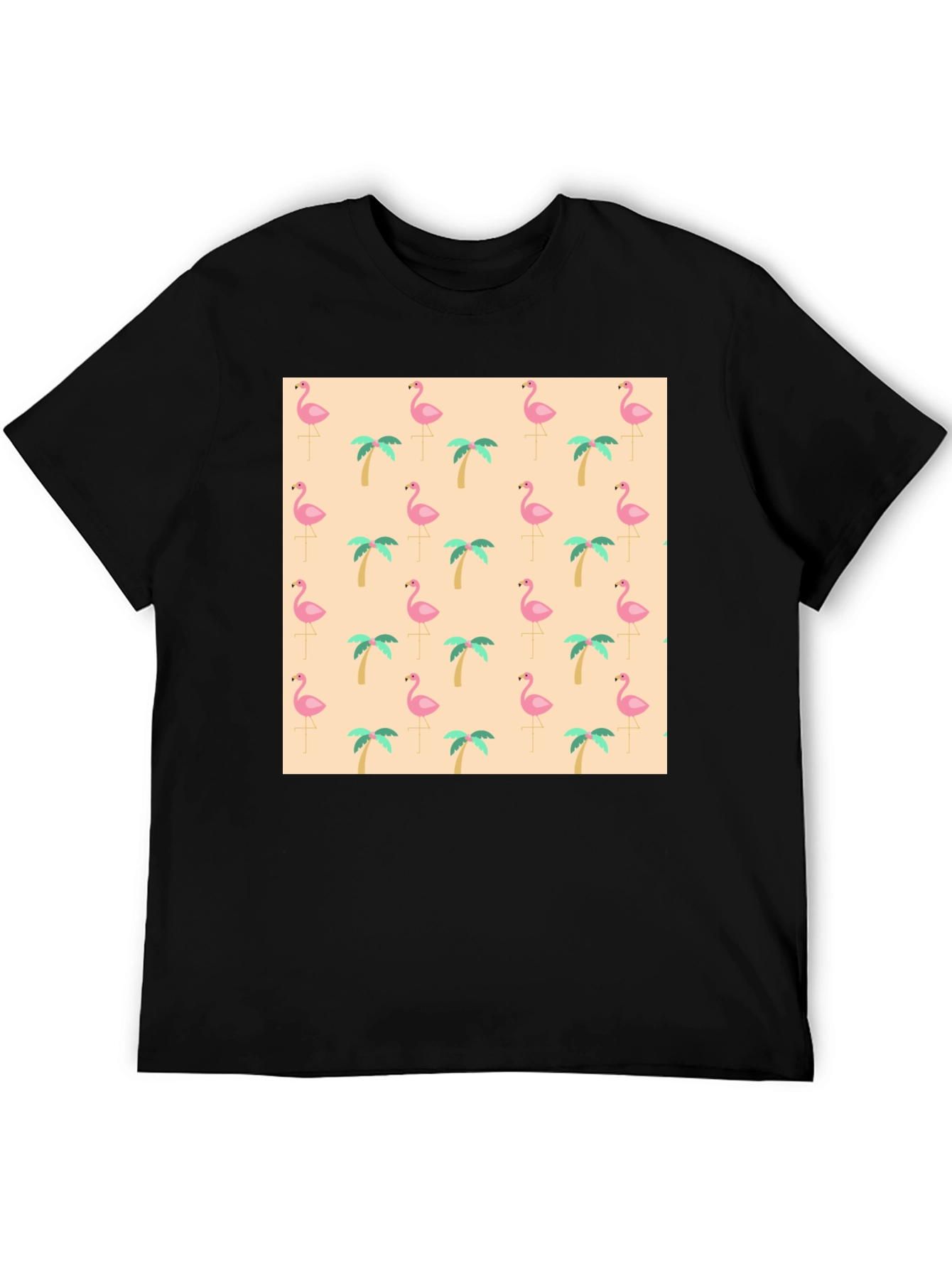 Tropical Flamingo & Palm Tree T-Shirt