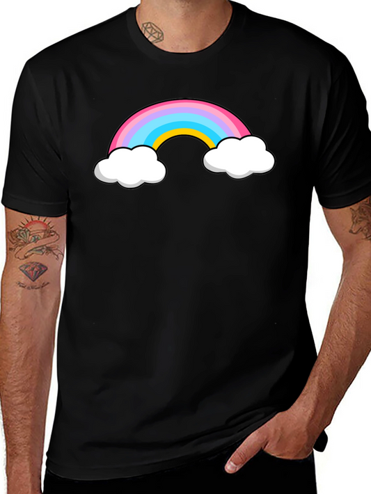 Rainbow Cloud Graphic Black T-Shirt