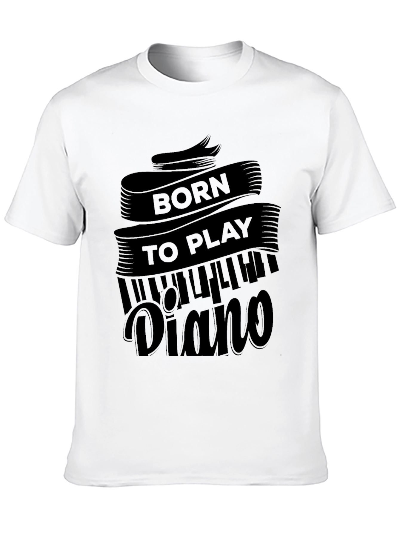 Born To Play Piano Black T-Shirt