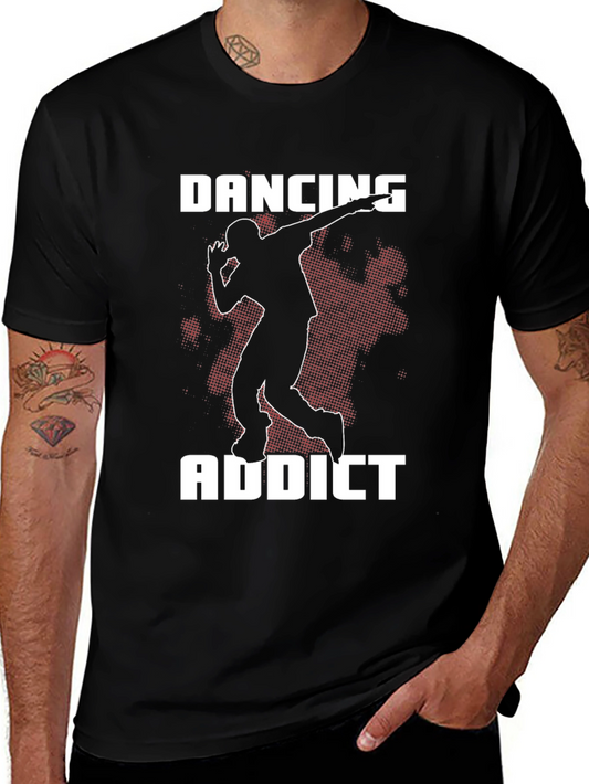 Dancing Addict Graphic Tee - Black Cotton Shirt