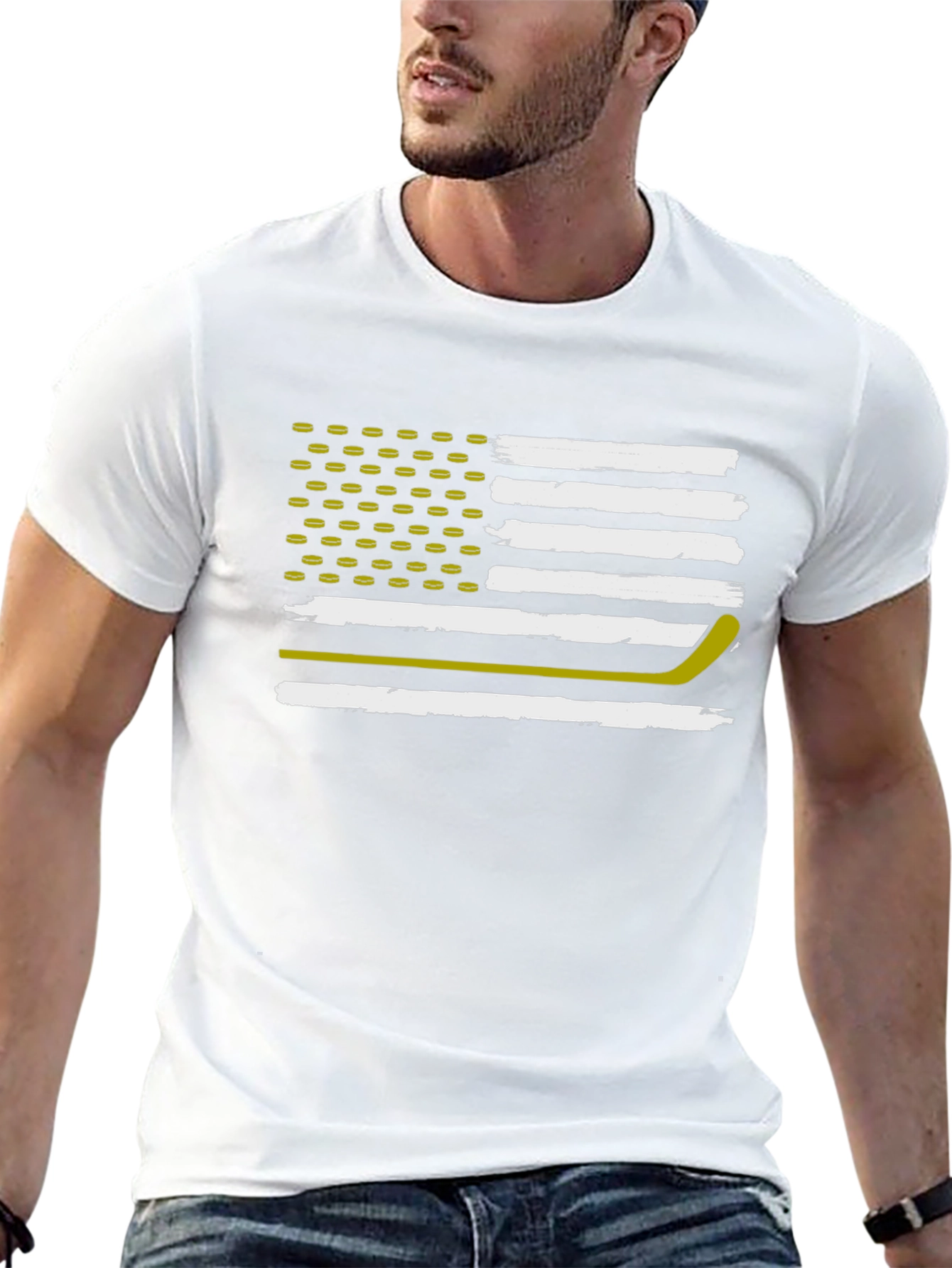 Hockey Flag T-Shirt: Patriotic USA Hockey Fan Tee