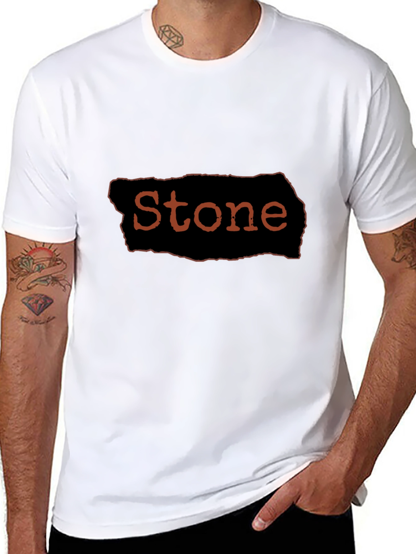 Stone Graphic Black T-Shirt Casual Wear