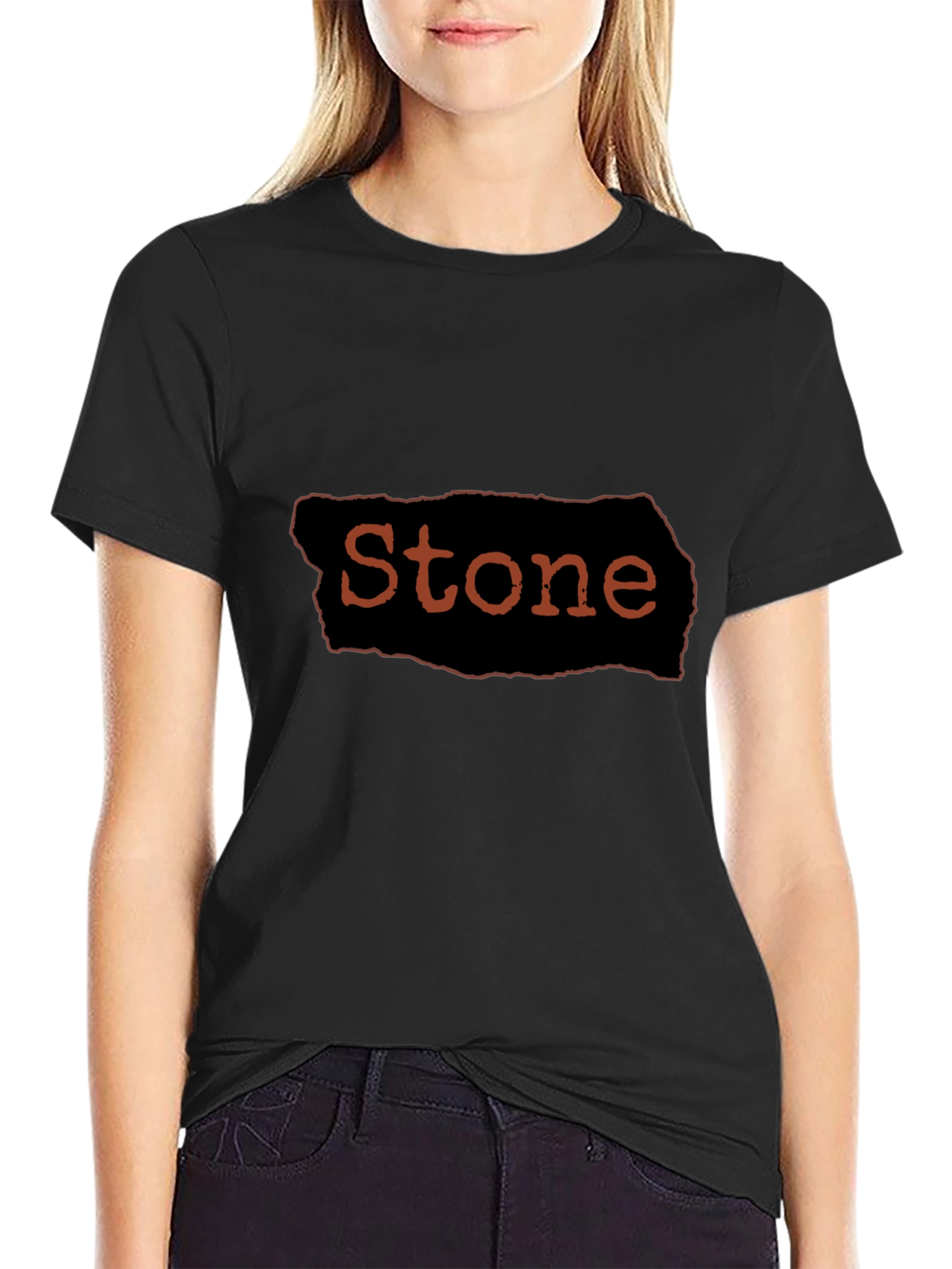 Stone Graphic Black T-Shirt Casual Wear