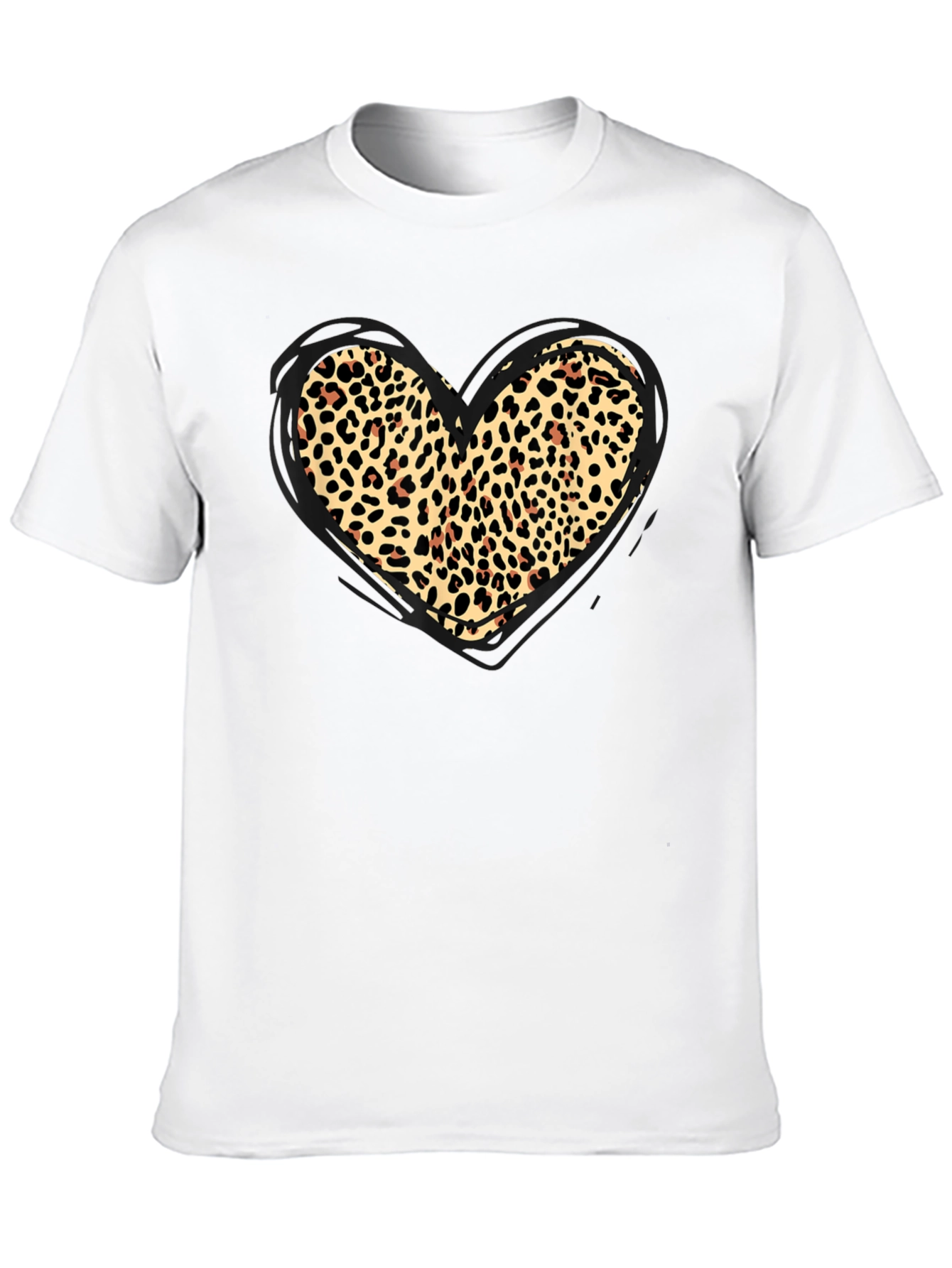 Leopard Print Heart Graphic Tee