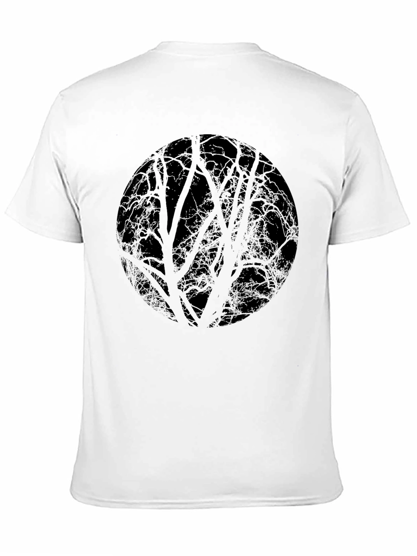 Abstract Tree Circle Black T-Shirt