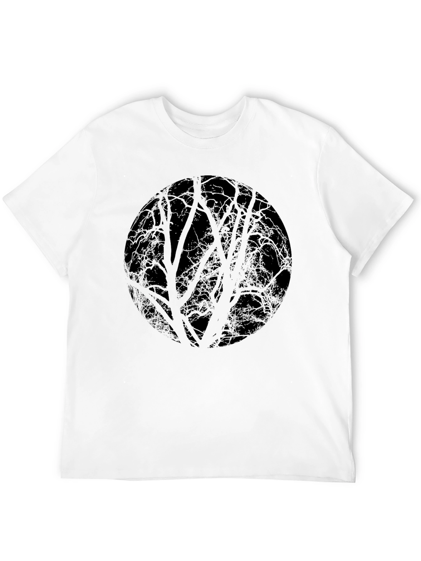 Abstract Tree Circle Black T-Shirt