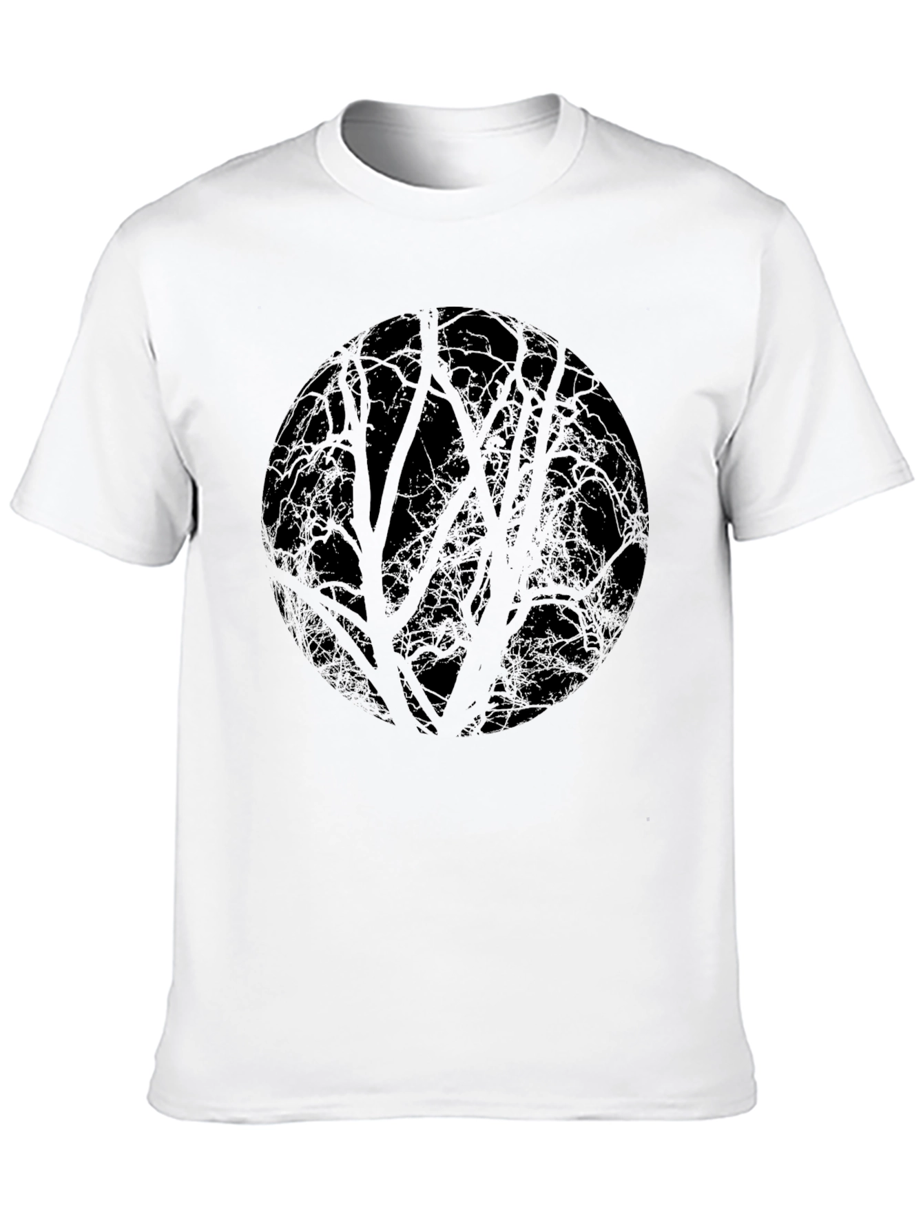 Abstract Tree Circle Black T-Shirt