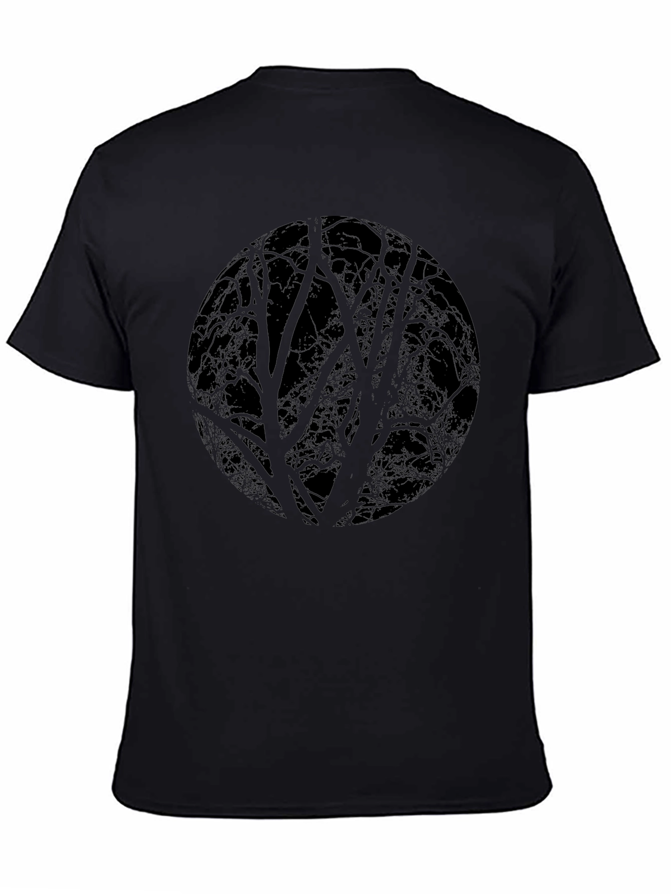 Abstract Tree Circle Black T-Shirt
