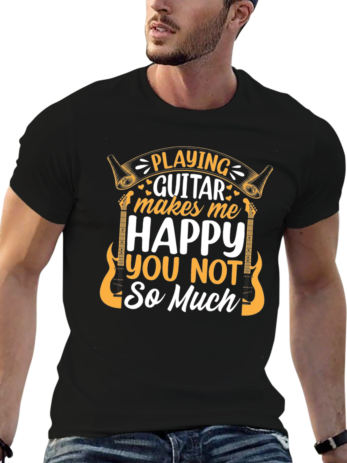 Playing Guitar Makes Me Happy T-Shirt