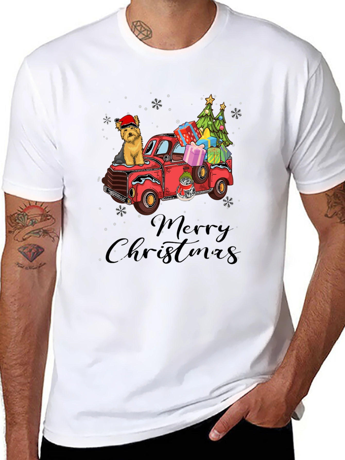 Merry Christmas Dog Truck T-Shirt