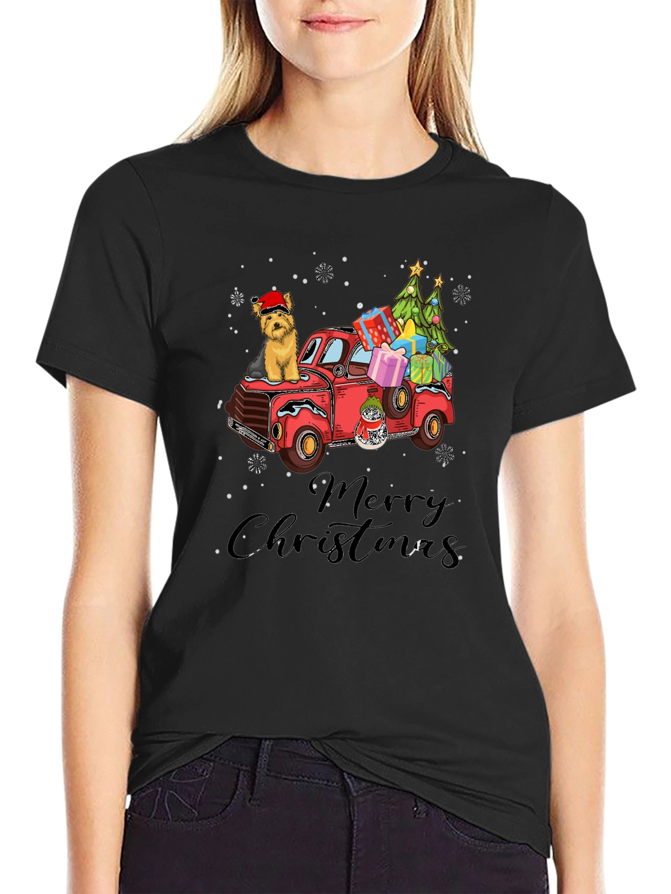 Merry Christmas Dog Truck T-Shirt