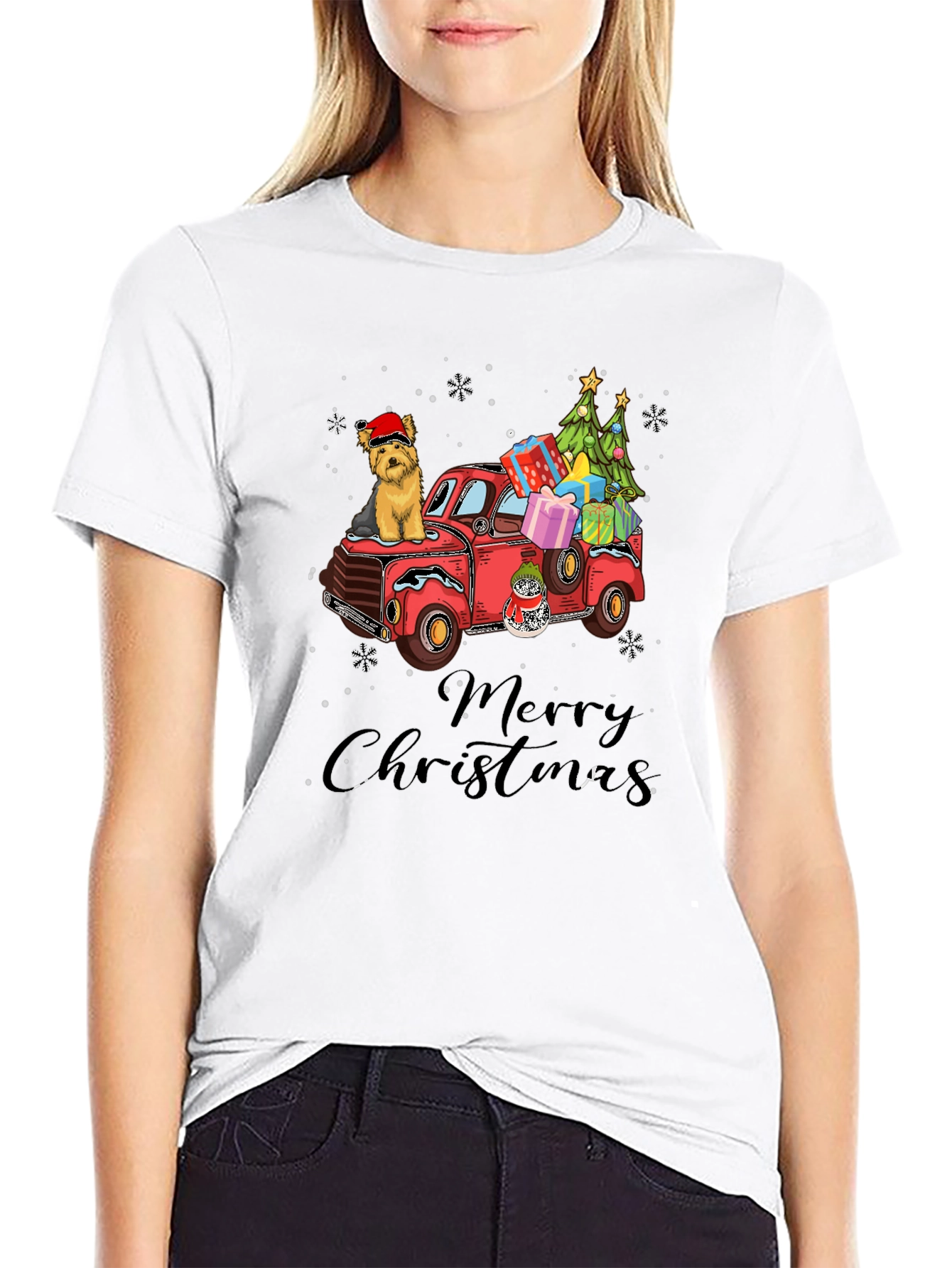 Merry Christmas Dog Truck T-Shirt