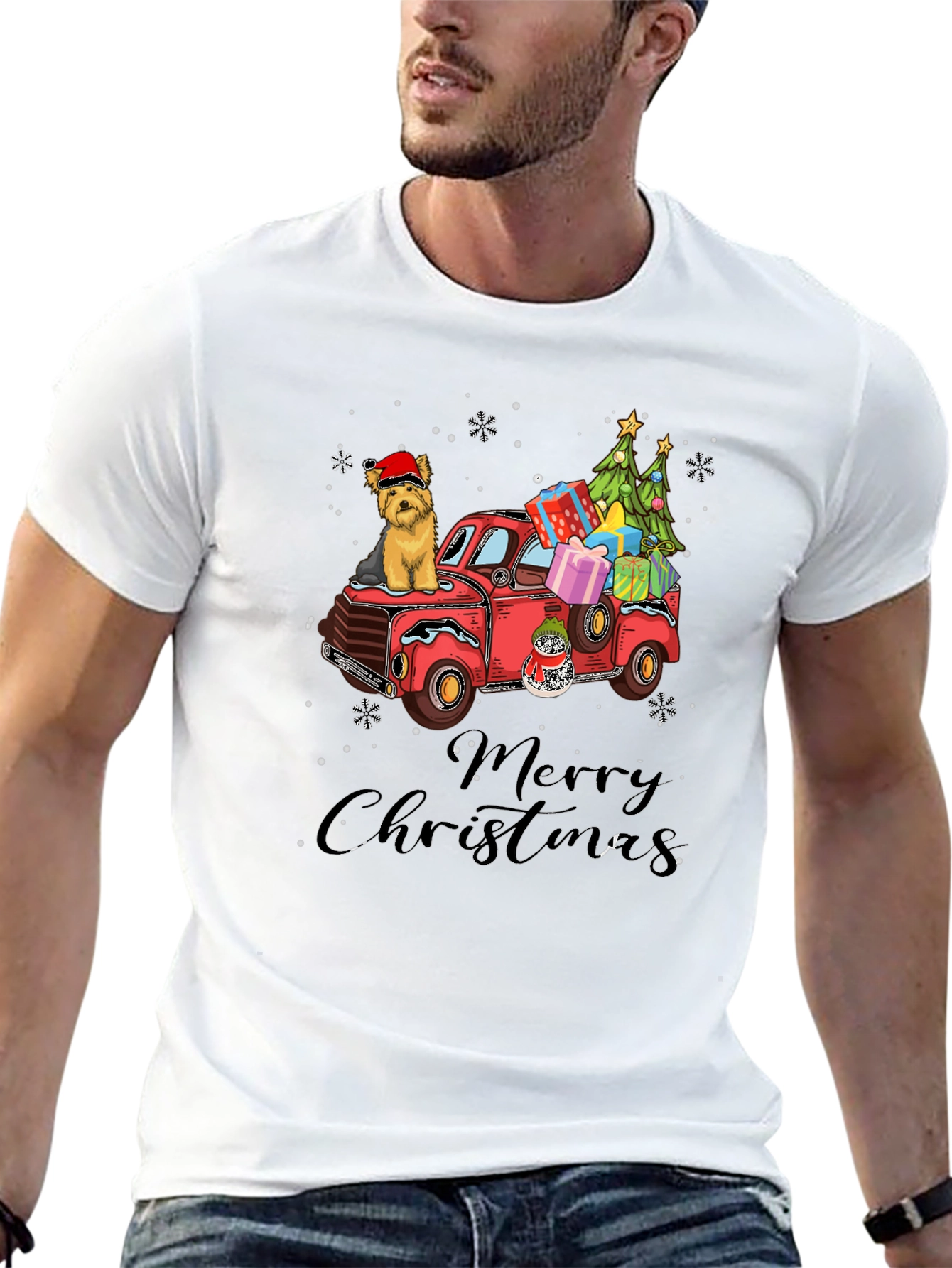 Merry Christmas Dog Truck T-Shirt