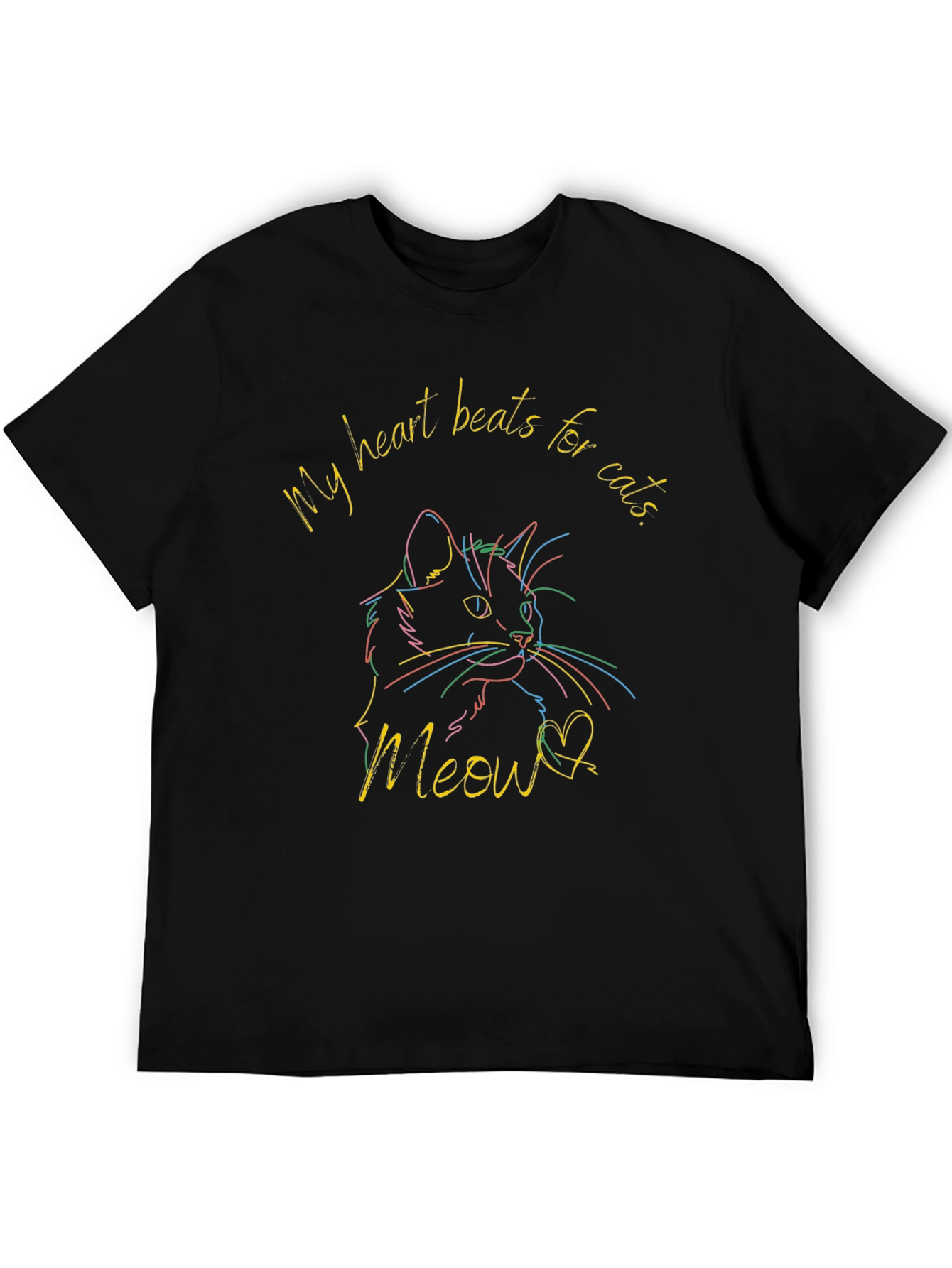 My Heart Beats for Cats Graphic T-Shirt
